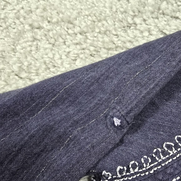 Fresh Produce Top Womens XL/XXL Blue Long Sleeve Pullover Embroidered Boho - Picture 4 of 13